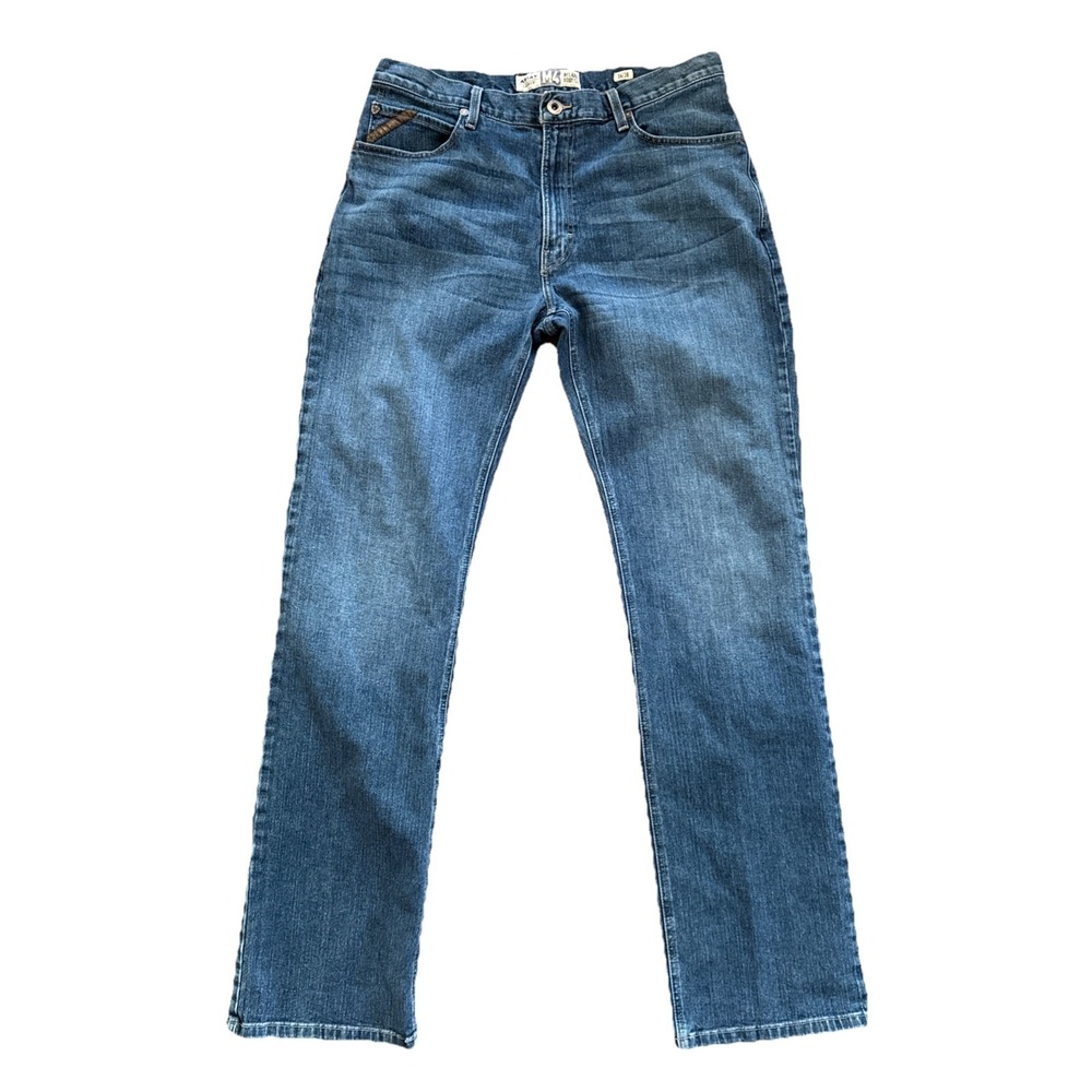 Ariat M4 Jeans Men 36x37 Relaxed Bootcut Blue Medium Wash Stretch Denim